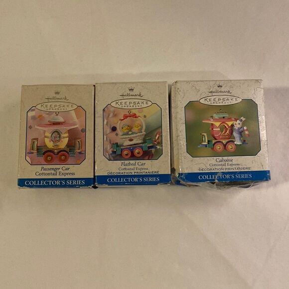 Hallmark Keepsake Ornament Vintage CottonTail Express Set of 3 Ornaments EUC - Picture 1 of 12
